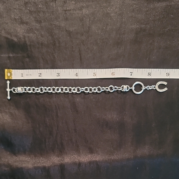 Silver Chain Bracelet w Horseshoe Charm - Picture 6 of 8